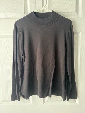 Pendleton Black Ribbed Mock-Neck Sweater